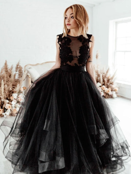 Gothic Black Wedding Dress Strapless Vintage A Line Sleeveless Lace Bridal  Gowns | eBay